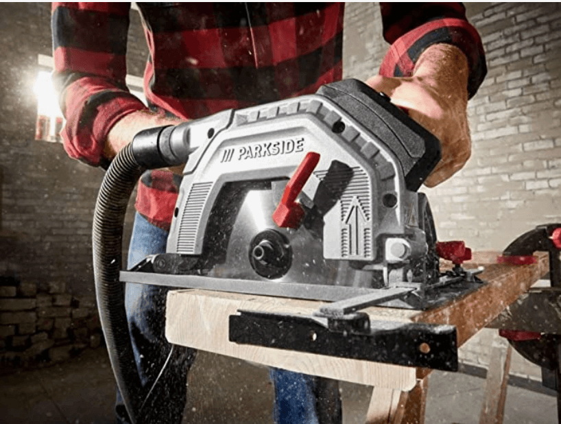 Scie circulaire Parkside PHKS 1350 Test | Avis 2 scie circulaire parkside phks lidl avec fil et aspirateur coupe du bois avec sa lame