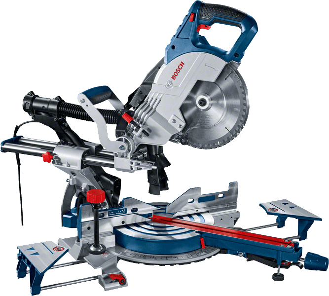 Les meilleures scies à onglet radiales 2 Scie à onglet Bosch Professional GCM 8 SJL bleu sur fond blanc